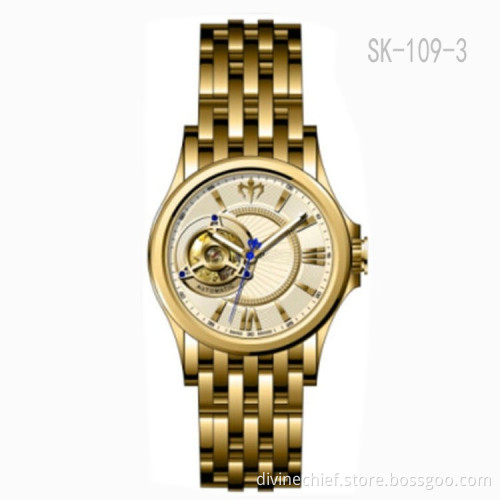 316L Stainless Steel Men Watch Automatic Skeleton Movement Watch